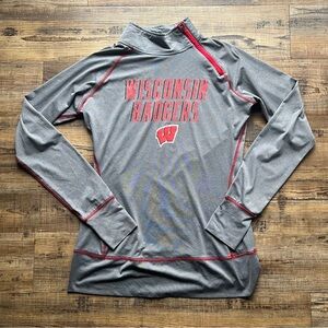 Rivalry Threads Womens Wisconsin Badgers Offset 1/4 Zip Long Sleeve  Size M 8/10